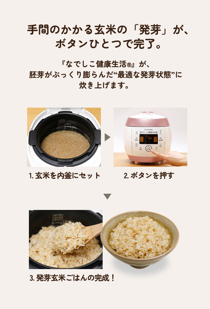 発芽機能付酵素玄米・圧力炊飯器   なでしこ健康生活公式通販